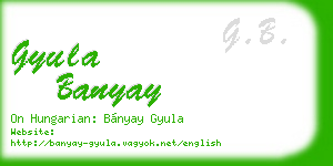 gyula banyay business card
